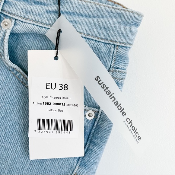 ASOS NA-KD Women’s Cropped Jeans in Blue Light Wash 38 - Picture 14 of 15